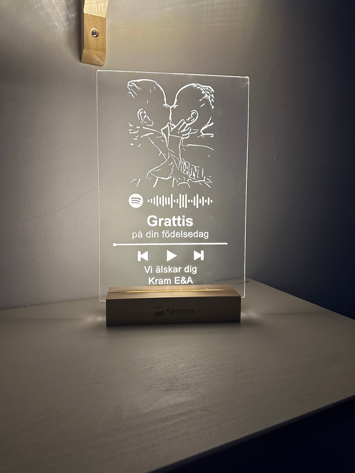 Engraved spotify plaque